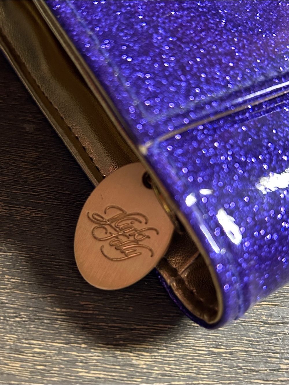 Kirk Folly Purple Glitter‎ Fold-Over Clutch Wallet - Picture 2 of 5